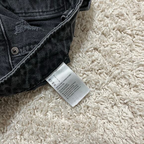 American Eagle Size 2 Black Distressed Button Fly Denim Mini Skirt - Picture 5 of 5